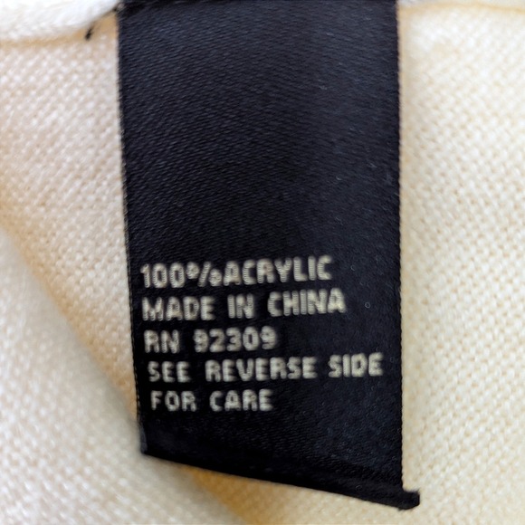 DG2 Diane Gilman Lux Touch Ivory V Neck Sweater Top Women's XL Tunic Boyfriend - Picture 6 of 9